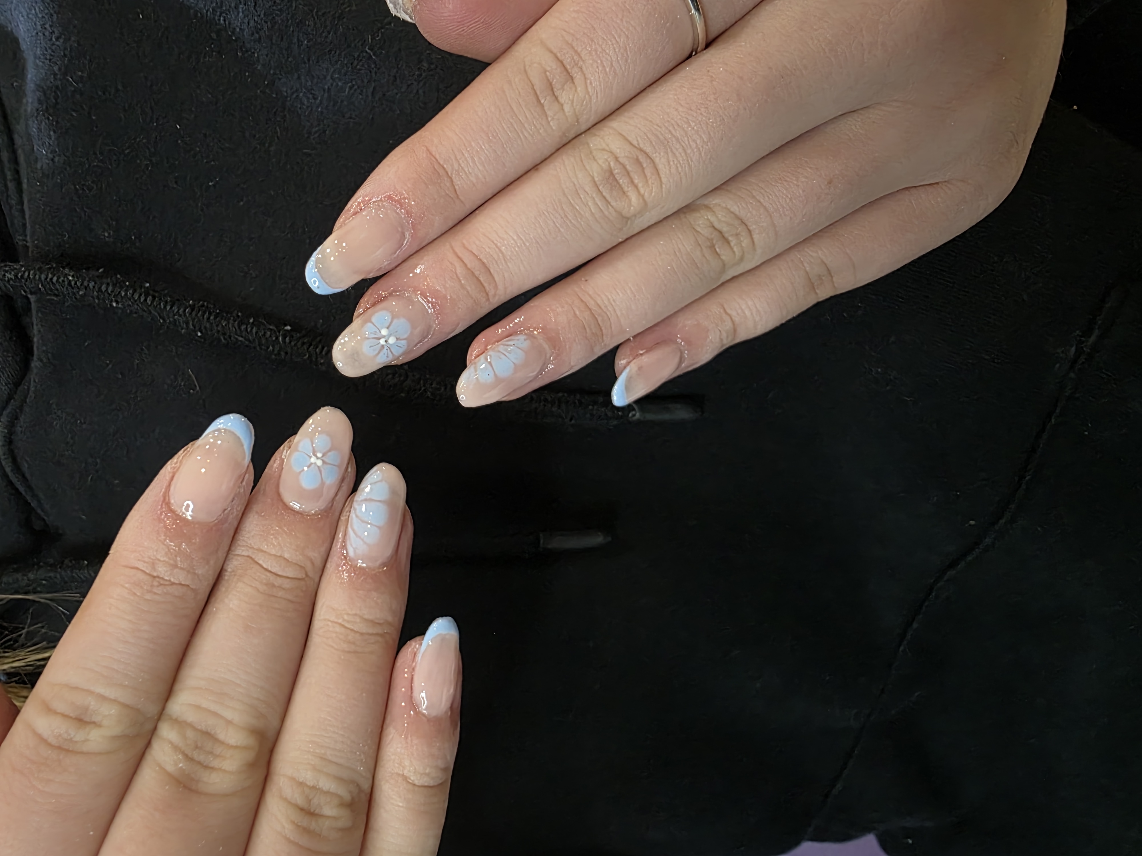 Blue nail extensions